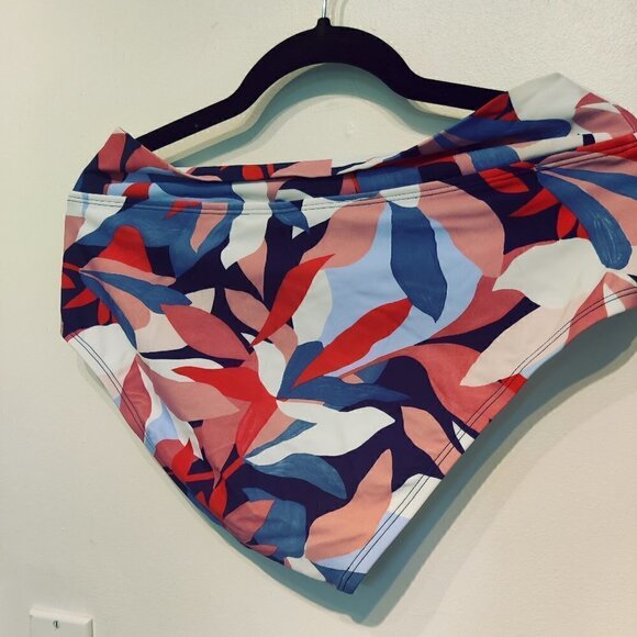 Kona Sol Other - Kona Sol Bikini and Top in red blue and black fabric, lined, hi-cut thigh, Sz L